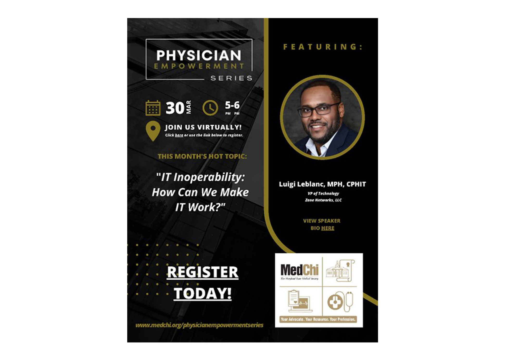 Zane featured at Medchi Physician Empowerment Series